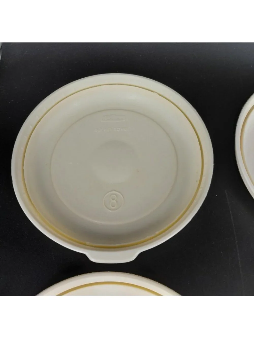 Rubbermaid Servin Saver Container Lids Set 6 Round Replacement #2 #8 Almond